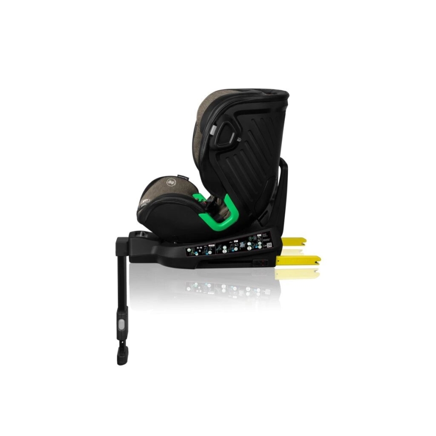 Lionelo - Bilbarnstol med bas swivel HARMONY i-Storlek 40-150 cm svart/oliv