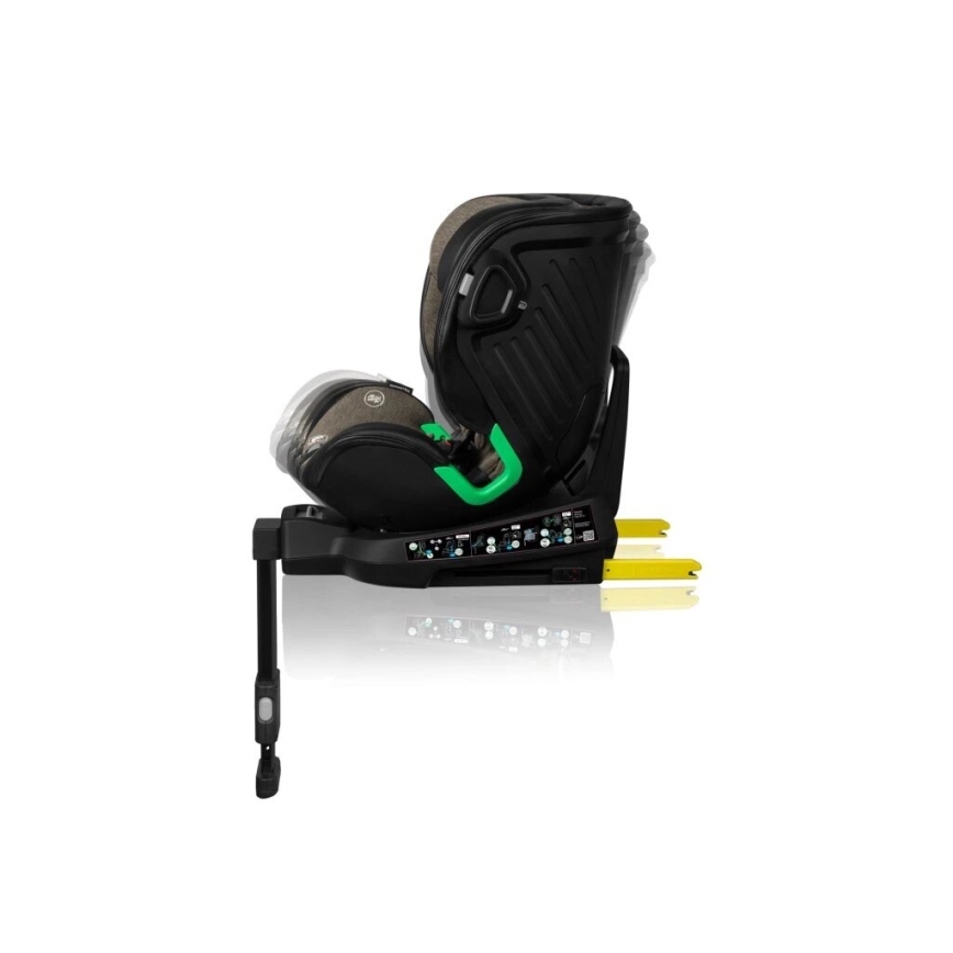 Lionelo - Bilbarnstol med bas swivel HARMONY i-Storlek 40-150 cm svart/oliv