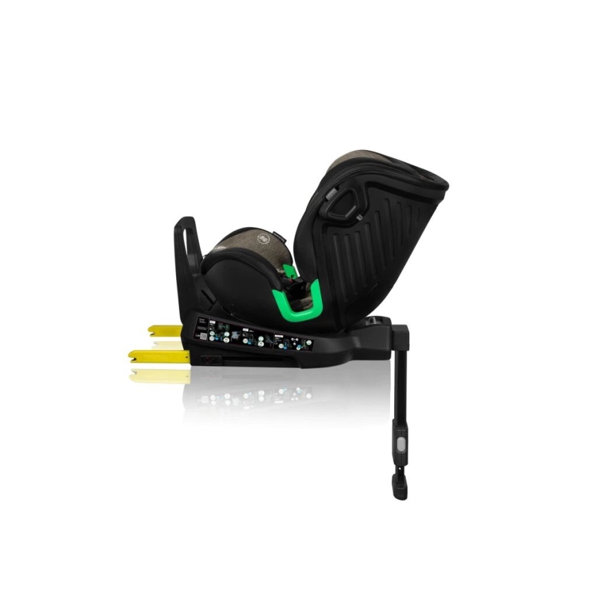 Lionelo - Bilbarnstol med bas swivel HARMONY i-Storlek 40-150 cm svart/oliv