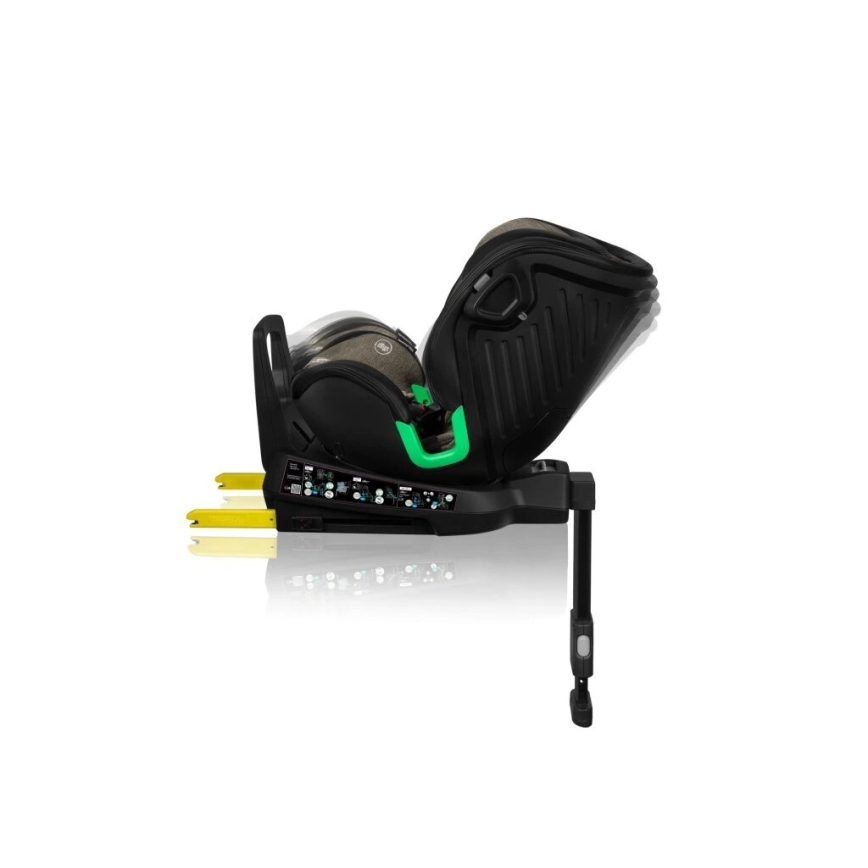 Lionelo - Bilbarnstol med bas swivel HARMONY i-Storlek 40-150 cm svart/oliv
