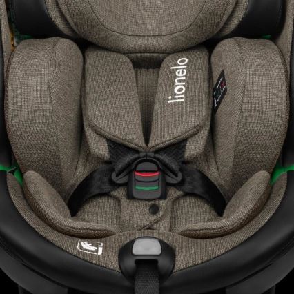 Lionelo - Bilbarnstol med bas swivel HARMONY i-Storlek 40-150 cm svart/oliv