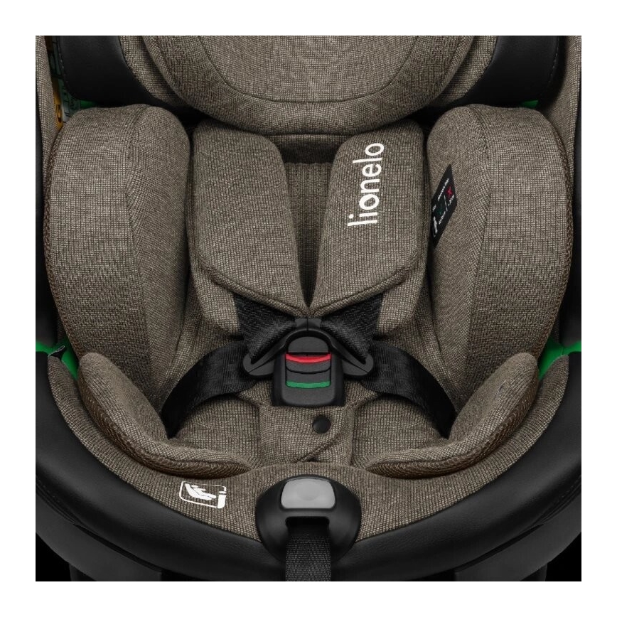Lionelo - Bilbarnstol med bas swivel HARMONY i-Storlek 40-150 cm svart/oliv