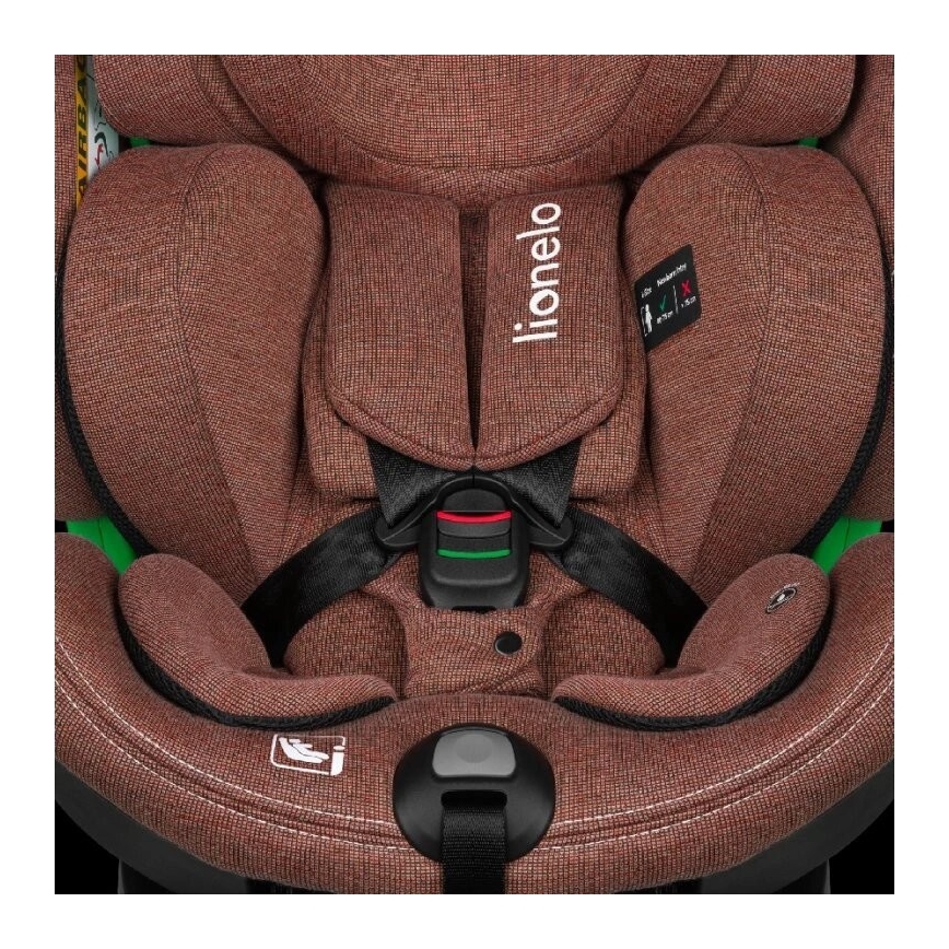 Lionelo - Bilbarnstol med bas swivel HARMONY i-Storlek 40-150 cm tegelsten