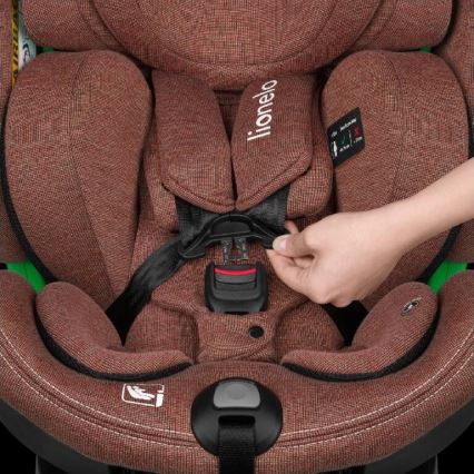 Lionelo - Bilbarnstol med bas swivel HARMONY i-Storlek 40-150 cm tegelsten