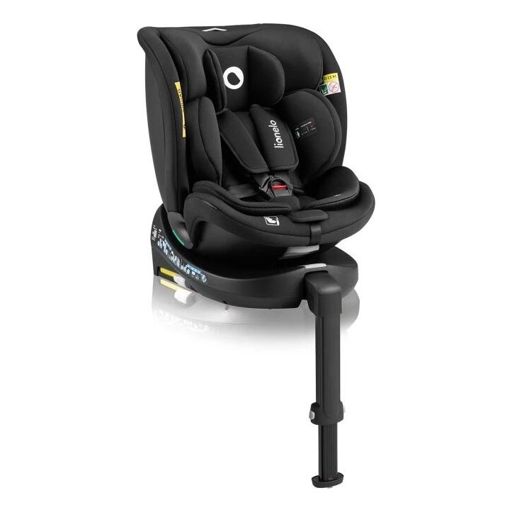 Lionelo - Bilbarnstol med bas swivel NAVY i-Storlek 40-150 cm svart