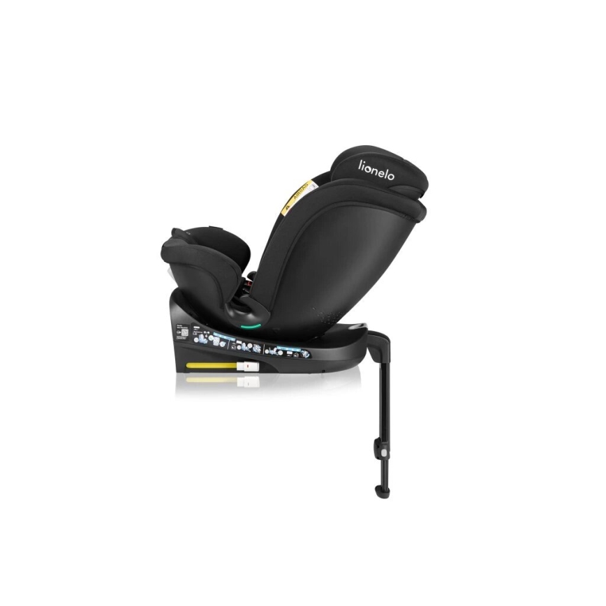 Lionelo - Bilbarnstol med bas swivel NAVY i-Storlek 40-150 cm svart