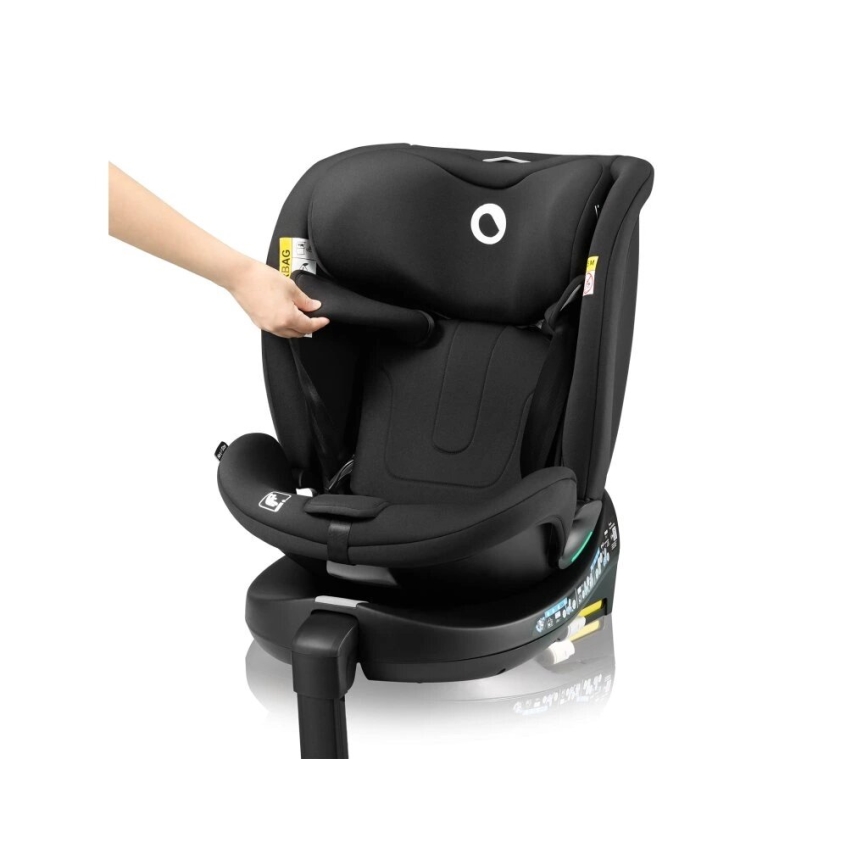 Lionelo - Bilbarnstol med bas swivel NAVY i-Storlek 40-150 cm svart