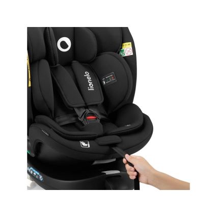 Lionelo - Bilbarnstol med bas swivel NAVY i-Storlek 40-150 cm svart