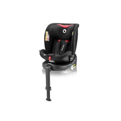 Lionelo - Bilbarnstol med bas swivel NAVY i-Storlek 40-150 cm svart/röd