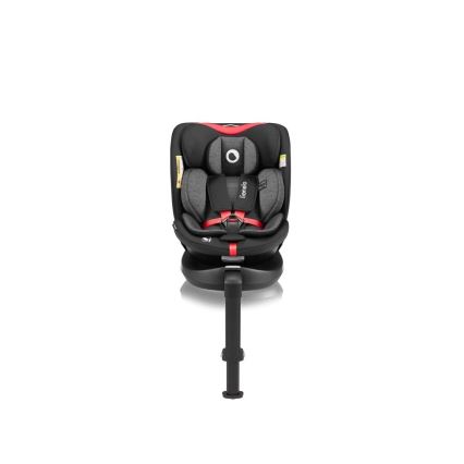 Lionelo - Bilbarnstol med bas swivel NAVY i-Storlek 40-150 cm svart/röd