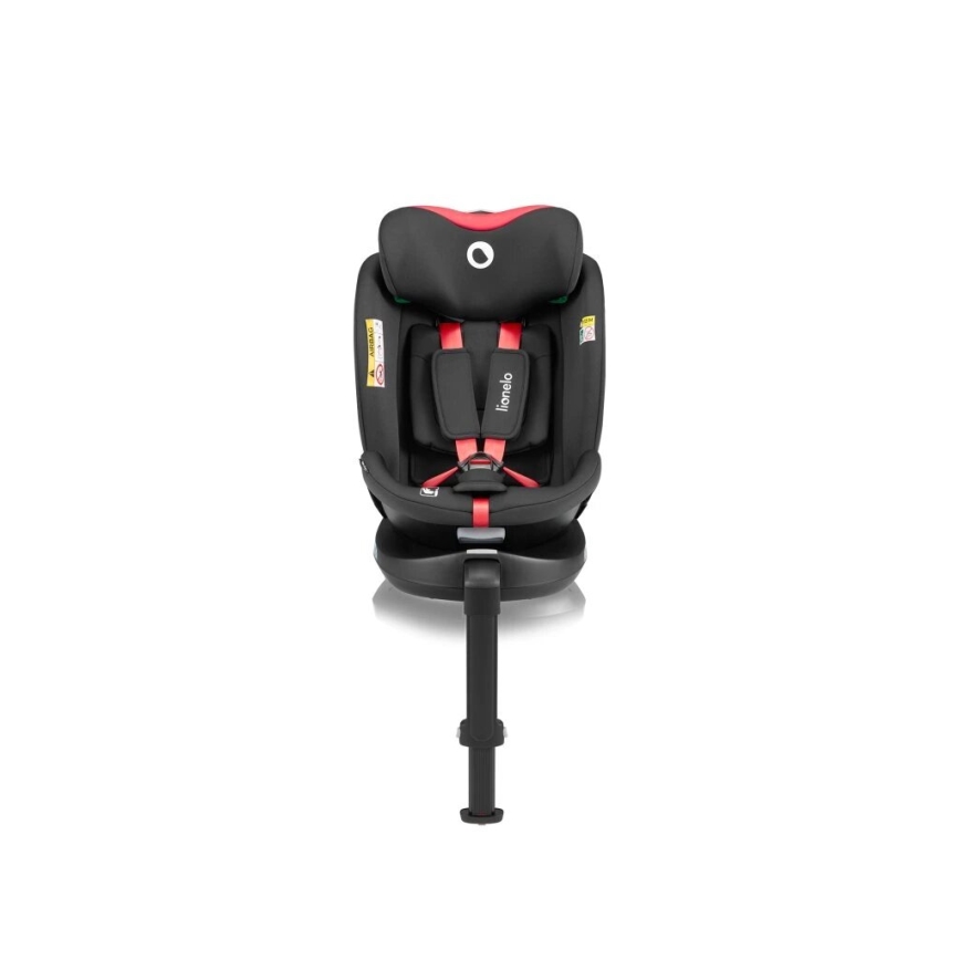 Lionelo - Bilbarnstol med bas swivel NAVY i-Storlek 40-150 cm svart/röd