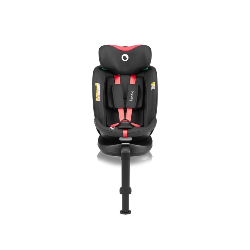 Lionelo - Bilbarnstol med bas swivel NAVY i-Storlek 40-150 cm svart/röd