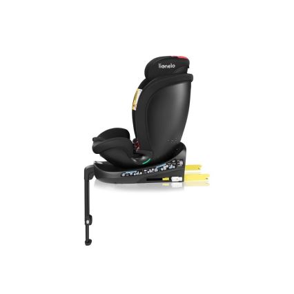Lionelo - Bilbarnstol med bas swivel NAVY i-Storlek 40-150 cm svart/röd