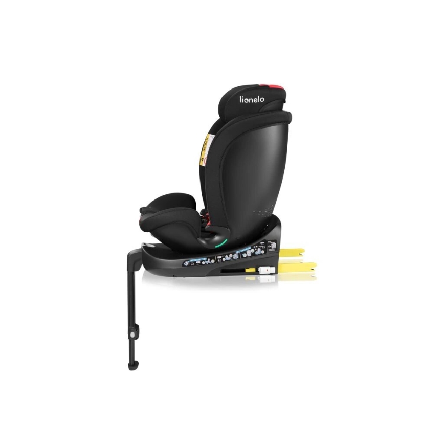 Lionelo - Bilbarnstol med bas swivel NAVY i-Storlek 40-150 cm svart/röd