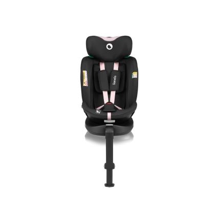Lionelo - Bilbarnstol med bas swivel NAVY i-Storlek 40-150 cm svart/rosa