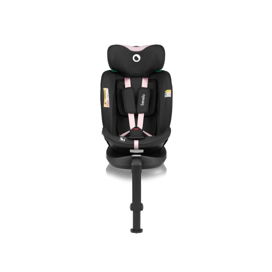 Lionelo - Bilbarnstol med bas swivel NAVY i-Storlek 40-150 cm svart/rosa
