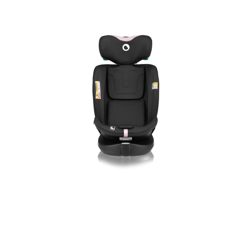 Lionelo - Bilbarnstol med bas swivel NAVY i-Storlek 40-150 cm svart/rosa