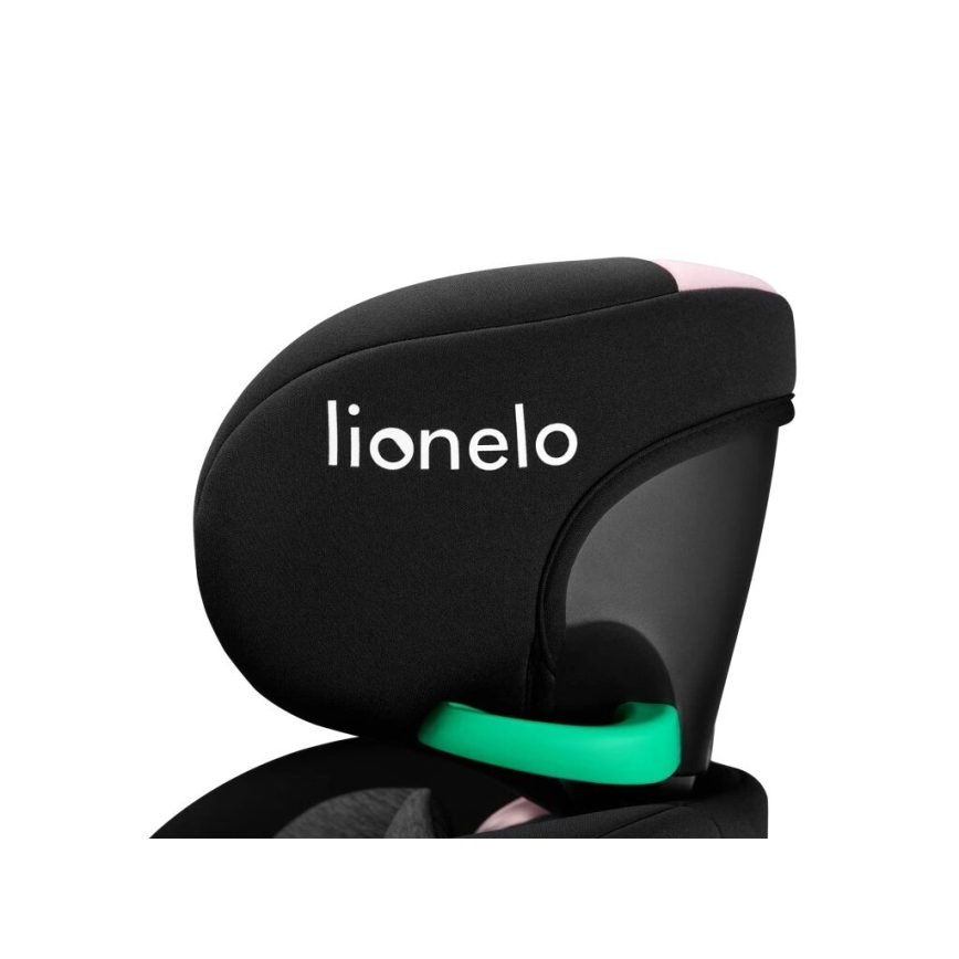 Lionelo - Bilbarnstol med bas swivel NAVY i-Storlek 40-150 cm svart/rosa