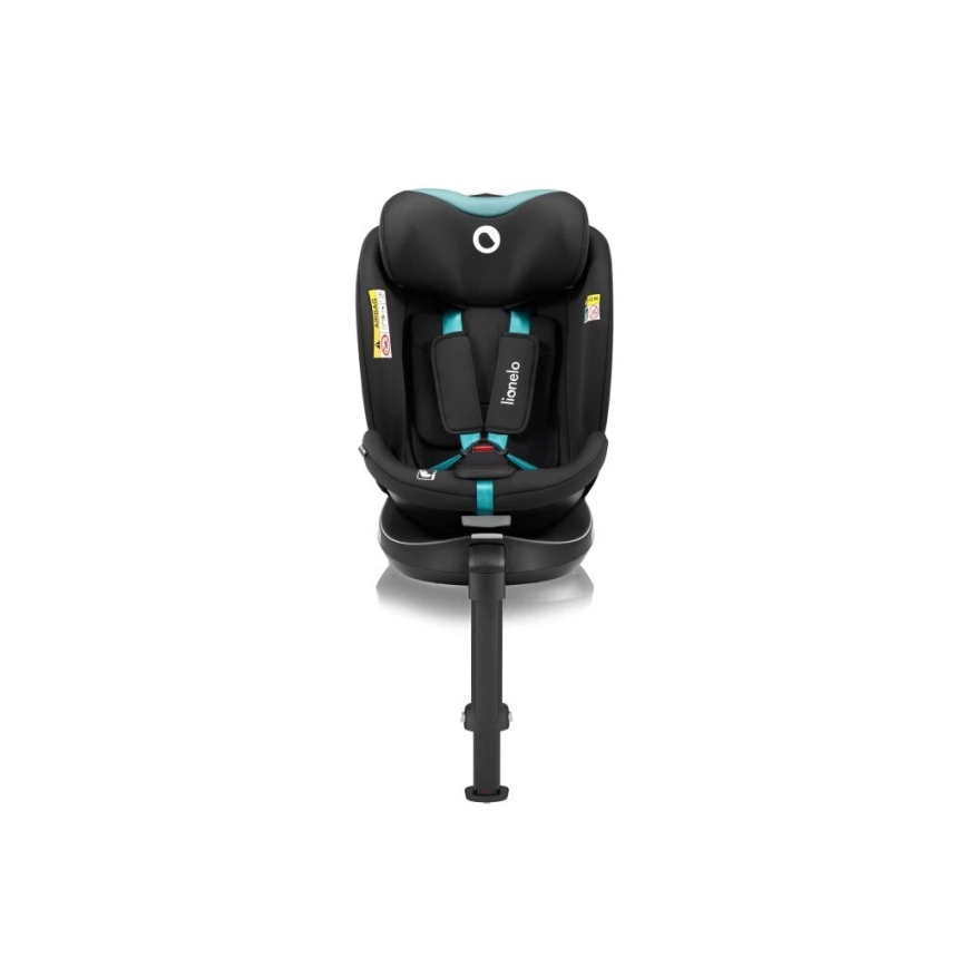Lionelo - Bilbarnstol med bas swivel NAVY i-Storlek 40-150 cm svart/turkos