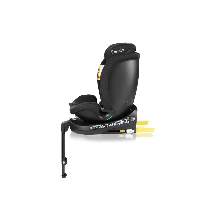 Lionelo - Bilbarnstol med bas swivel NAVY i-Storlek 40-150 cm svart/turkos
