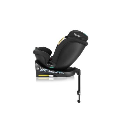 Lionelo - Bilbarnstol med bas swivel NAVY i-Storlek 40-150 cm svart/turkos
