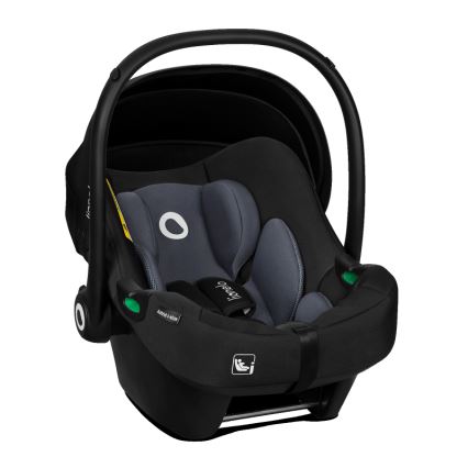 Lionelo - Bilbarnstol med medföljande roterbar bas ASTRID SET i-Size 40-87 cm Svart/Grå