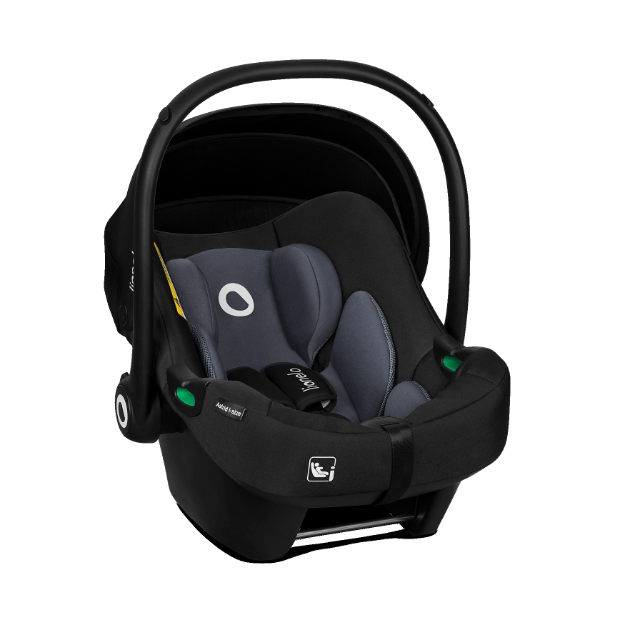 Lionelo - Bilbarnstol med medföljande roterbar bas ASTRID SET i-Size 40-87 cm Svart/Grå