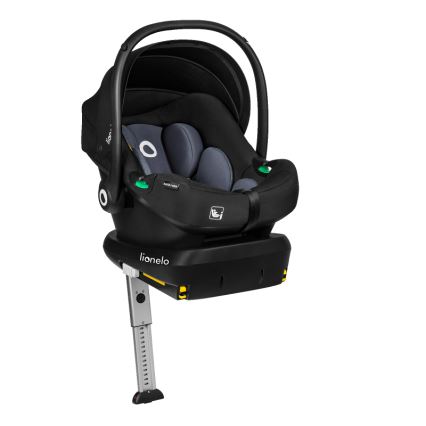 Lionelo - Bilbarnstol med medföljande roterbar bas ASTRID SET i-Size 40-87 cm Svart/Grå