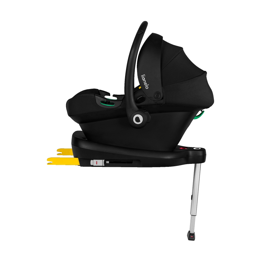 Lionelo - Bilbarnstol med medföljande roterbar bas ASTRID SET i-Size 40-87 cm Svart/Grå