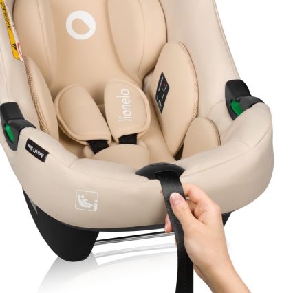 Lionelo - Bilbarnstol med roterbar bas ASTRID SET i-Size 40-87 cm Beige sand