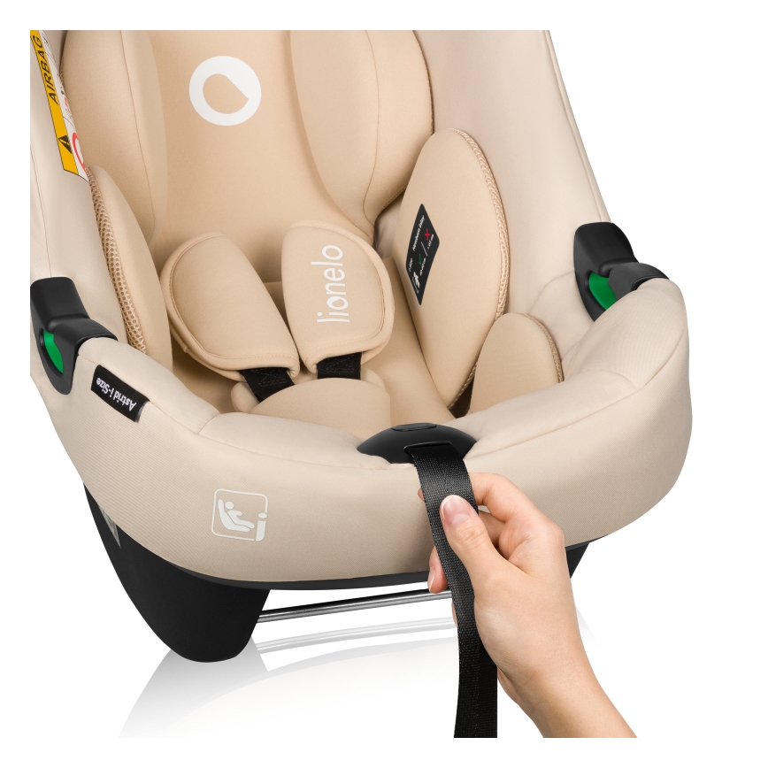 Lionelo - Bilbarnstol med roterbar bas ASTRID SET i-Size 40-87 cm Beige sand
