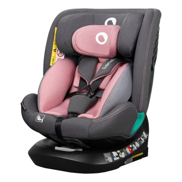 Lionelo - Bilbarnstol med roterbar bas BASTIAAN ONE i-Size 40-150 cm Pink Rose