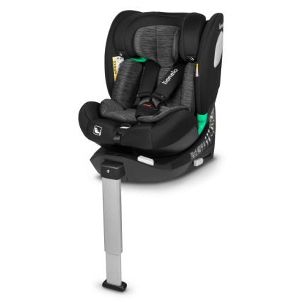 Lionelo - Bilbarnstol med vridbar bas BRAAM i-Size 40-150 cm Black Carbon