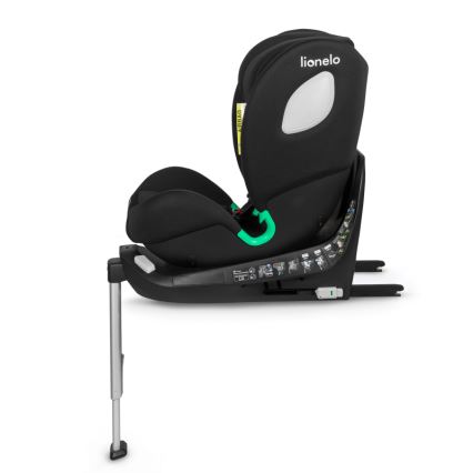 Lionelo - Bilbarnstol med vridbar bas BRAAM i-Size 40-150 cm Black Carbon