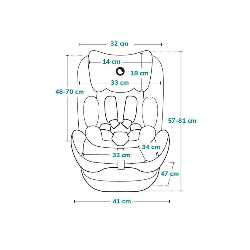 Lionelo - Bilbarnstol NEAL i-Size 100-150 cm Grön Turkos