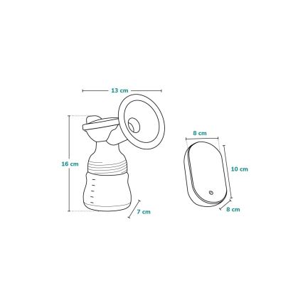 Lionelo - Elektrisk uppladdningsbar bröstpump FIDI GO 5V 1200 mAh 150 ml