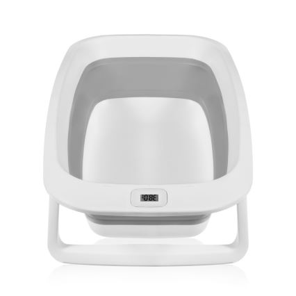 Lionelo - Hopfällbar babybalja med inbyggd termometer BABY BUBBLE 2x LR44 Duvgrå
