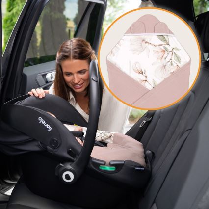 Lionelo - Insvepningsfilt för bilbarnstol TRAVEL SWADDLE 90x90 cm Beige Magnolia
