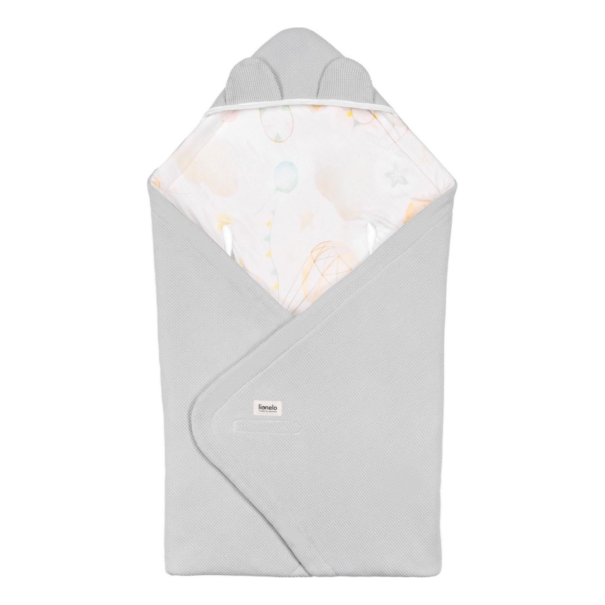 Lionelo - Insvepningsfilt till bilbarnstol TRAVEL SWADDLE 90x90 cm Grå Ballong