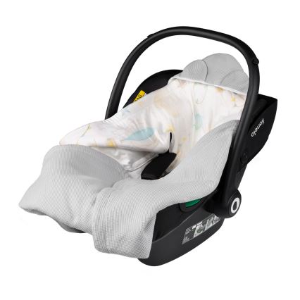 Lionelo - Insvepningsfilt till bilbarnstol TRAVEL SWADDLE 90x90 cm Grå Ballong