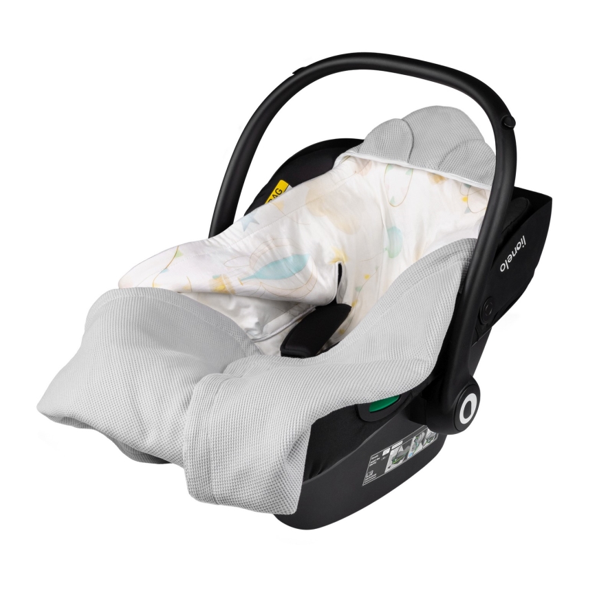 Lionelo - Insvepningsfilt till bilbarnstol TRAVEL SWADDLE 90x90 cm Grå Ballong