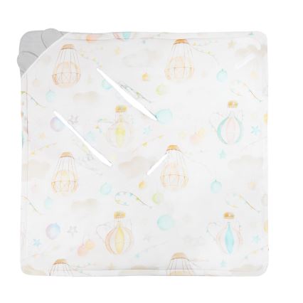 Lionelo - Insvepningsfilt till bilbarnstol TRAVEL SWADDLE 90x90 cm Grå Ballong
