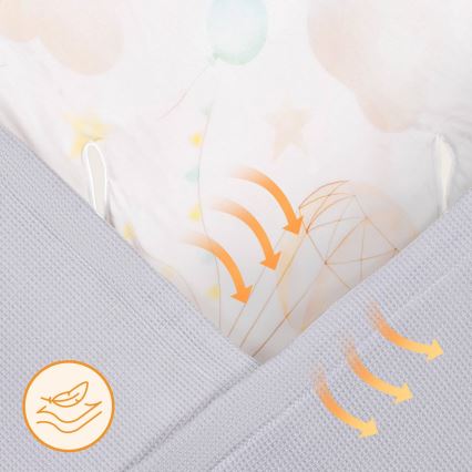 Lionelo - Insvepningsfilt till bilbarnstol TRAVEL SWADDLE 90x90 cm Grå Ballong