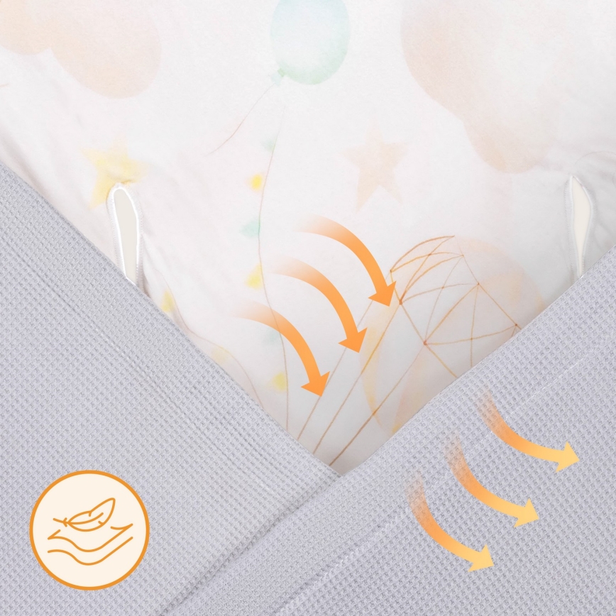 Lionelo - Insvepningsfilt till bilbarnstol TRAVEL SWADDLE 90x90 cm Grå Ballong