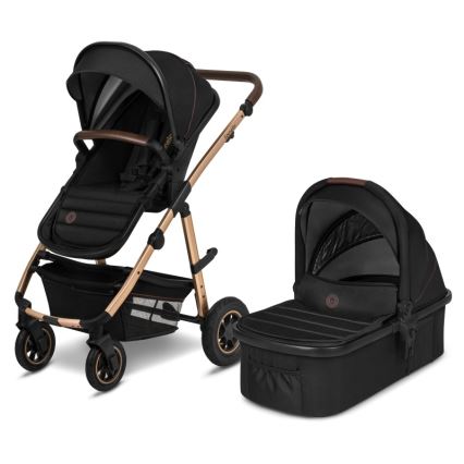 Lionelo - Kombinerad 2-i-1-barnvagn AMBER Svart Onyx