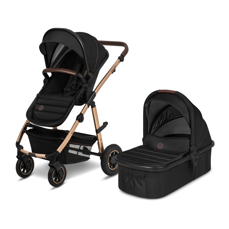 Lionelo - Kombinerad 2-i-1-barnvagn AMBER Svart Onyx