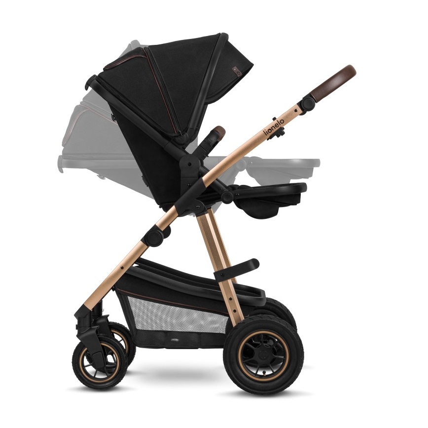Lionelo - Kombinerad 2-i-1-barnvagn AMBER Svart Onyx