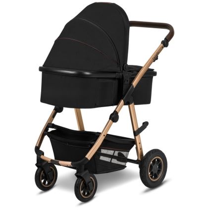 Lionelo - Kombinerad 2-i-1-barnvagn AMBER Svart Onyx