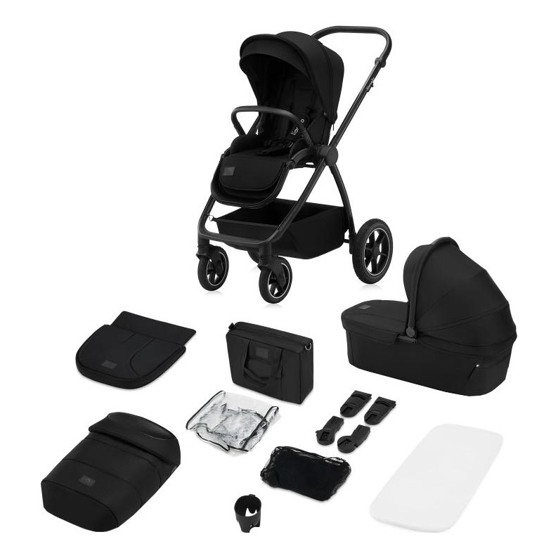 Lionelo - Kombinerad 2-i-1 barnvagn MERIL Black Onyx