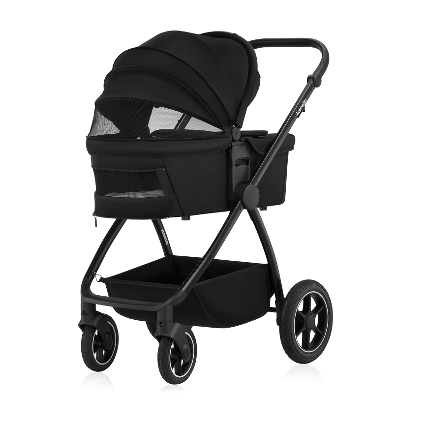 Lionelo - Kombinerad 2-i-1 barnvagn MERIL Black Onyx